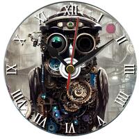Steampunk Owl gift ai generated dvd Desk clock. Secret santa idea, unique gift, Can be personalised