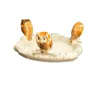 Three Owl Hand Painted Japanese Ashtray