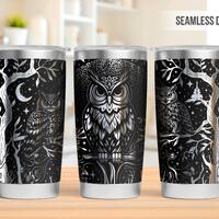 Owls 20oz Tumbler Laser Engraving Wrap, Night Owls Tumbler Laser svg, 20oz Laser Engraved Svg, Laser