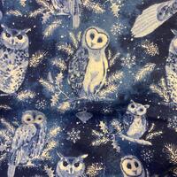 Flannel Baby Blanket Gift Set, Blue Owls, Burp Cloths