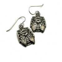 Pair of Fumiko Ukai Pewter Owl Earrings