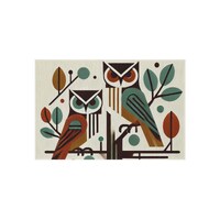 Owl Door Mat Patio Rug, Mid-Century Modern, Outdoor Rug, Welcome, Bauhaus, Retro Charm, Home Decor, 