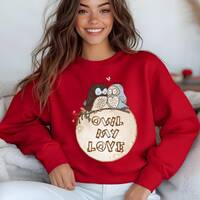 Owl Sweatshirt Owl My Love Sweater Valentine Couples Gift for Him or Her All My Love Funny Owl Lover