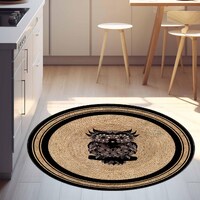 Owl  Rug, Luxury Round Rug, Circle Rug, Vintage Carpet, Housewarming Gift, Kitchen Rug, Washable Rug