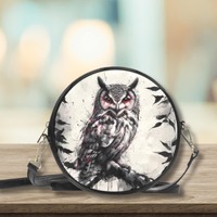 Cottagecore Round Messenger Bag - Fox, Owl, Deer, Crow and Luna Moth Designs