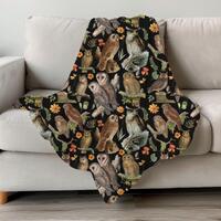 Owl Blanket, Vintage Owl Blanket, Barn Owl Blanket, Minky Blanket, Plush Blanket, Bed Throw, Aesthet