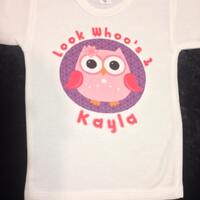 Girls and Babies Owl Birthday T-Shirt Great for Tutus, Birthdays, Photo Props, Parties and Special E
