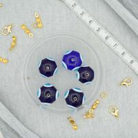 Handmade Murano Glass Bead, Owl Eye Charm (Italian Crafted)