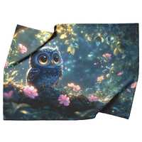 Expressive Owl Cozy Fleece Sherpa Blanket Whimsical Forest Charm
