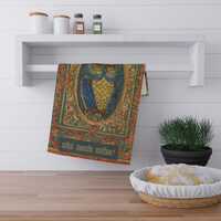 Tea Towels, Baroque Owl in Need of Coffee, Kitchen Towel, Decorative Coffee Cloth, Unique Home Decor