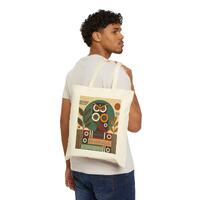 Mid-Century Modern Owl Cotton Canvas Tote Bag - Owl Lover Gift, Retro Shoulder Bag, Shopping Bag, Vi