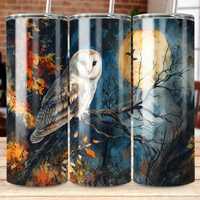 OWL Halloween Tumbler Wrap DIGITAL Instant Download Png File, 20 oz 20oz Skinny Straight Design, Sub