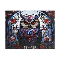 Puzzles for Adults, Stained Glass Beautiful Owl Jigsaw Puzzle, Owl Gift, Bird Lover Gift, Fun Family
