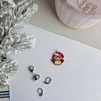 Christmas owl stitch marker • progress keeper