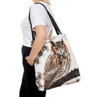 Owl Tote Bag, Chinese Artwork Book Masterpiece, Digital Drawing Design, Reusable Shopping Bag, Shoul