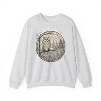 Simple Owl Sweatshirt | Minimalist Bird Art | Cozy Wear for Bird Lovers
