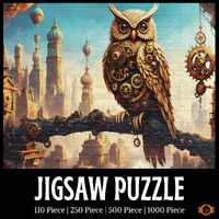 Steampunk Owl 1000 Piece Jigsaw Puzzle, Steampunk Puzzle, Vintage Puzzle, Owl Jigsaw Puzzle, Retrofu