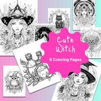 8 Witch Coloring Pages – Cats, Potions, Owls and Spooky Fun – Printable Art for Kids and