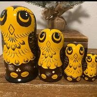 Russian Nesting Dolls Beautiful Owls! 5 pieces