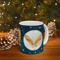 Owl mug, Ceramic Mug, Breakfast coffee mug, Coffee cup, Owl illustration, Gif for her, Coffee lover,