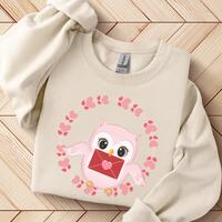 Owl Lover Sweatshirt, Cute Love Owls Valentine's Sweatshirt, Heart Sweatshirt for Women, Cute An
