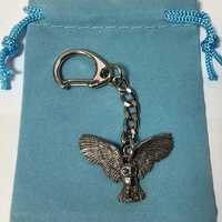 Flying Owl Silver Pewter Keyring (W)