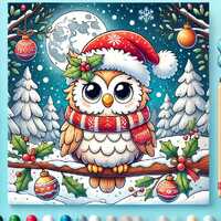 Noel Owl Christmas Coloring Book for Kids - 50 Festive Holiday Pages