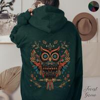 Totem Owl Hoodie, Spirit Animal Hoodie, Native American Graphic Hoodie, Grunge Hoodie, Owl Gifts, Bi