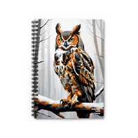 Great Horned Owl Spiral Notebook - Ruled Line, Nature Lover Gift, Wildlife Diary, Birding Journal