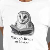 Reading Owl T-Shirt, Teacher Librarian Gift, Unisex Bella Canvas 3001