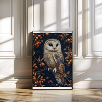 Stunning Barn Owl Art Print, Ornithological Wall Décor, Vintage Print, Wildlife Home Dé
