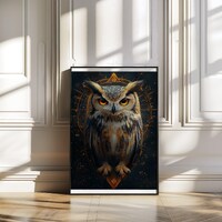 Stunning Owl Wall Art Print, Mystic Owl Print, Wildlife Art Décor, Vibrant Owl Print for Home