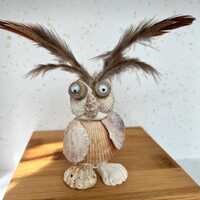 Seashell Animal Art - Miss Patsy the Owl