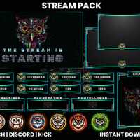 Elegant Owl  Stream Pack | Bird |  Webcam Overlay| Twitch Alerts |Twitch Panels | Chat Box Overlay| 