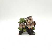 Vintage Ardco Ceramic Owl Babies Family Decorative Figurine Scuplture Statue / Retro Folk Art Bird A