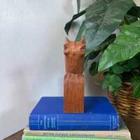 Wood owl figure