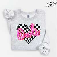 Owls PNG checkered mascot School Spirit Girly Owls