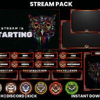 Bird Stream Pack | Owl |  Webcam Overlay | Twitch Alerts |Twitch Panels | Chat Box Overlay| Twitch O