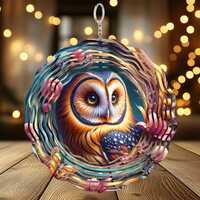 Wind Spinner PNG- Owl Wind Spinner, Outdoor Garden Wind Spinner Decor, Windspinner Gift, Sublimation