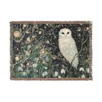 Snowdrop Snowy Owl Woven Cotton Tapestry Blanket