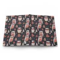 Vintage Owl Print Journal: Retro Lined Notebook