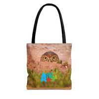 Aruba Owl Tote Bag, Cute Animal Lover Gift, Travel Accessory, Beach Bag, Eco-Friendly Shopping Bag, 