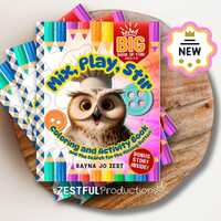 Mix Play Stir Activity Book  Oliver the Owl Coloring Book for Kids Ages 48  Fun Educational Birthday