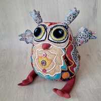 Hand knitted Owl toy, Owl toy,  Handmade toy, Art doll - soft toy, plush toy, stuffed toy