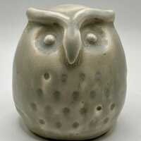 Cute Vintage Art Pottery Stoneware Owl Figurine