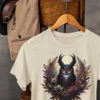 Whimsigoth Owl Unisex T-Shirt, Cute Bird Graphic Tee, Animal Lover Gift, Superb Owl Top, Nature Prin