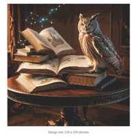 PDF Cross Stitch Pattern Owl Books Instant Download DMC (P-85)