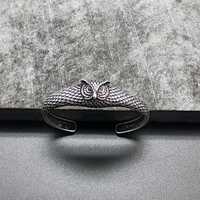 Handmade Men's Owl Bracelet | 925 Sterling Silver Unisex Bracelet | Unique Silver Handmade Brace