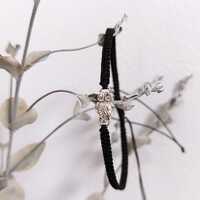 Silver owl adjustable macrame bracelet | Friendship macrame bracelet | Owl protector charm bracelet 