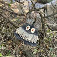 Owl Wool Felted Hat: Handmade Novelty Costume Hat.